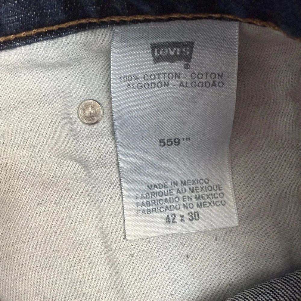 Levi Strauss Co‎ 559 Loose Fit Jeans Mens 42x30 Dark Wash Denim Pants